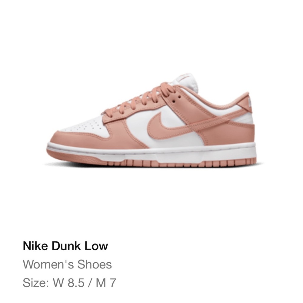 Nike Pink and White Sneakers Dunk Low